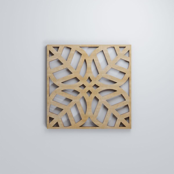 Ekena Millwork Extra Small Garland Decorative Fretwork Wood Wall Panels, Birch, 7 3/8"W x 7 3/8"H x 3/8"T - WALW08X08X0375GRDBI