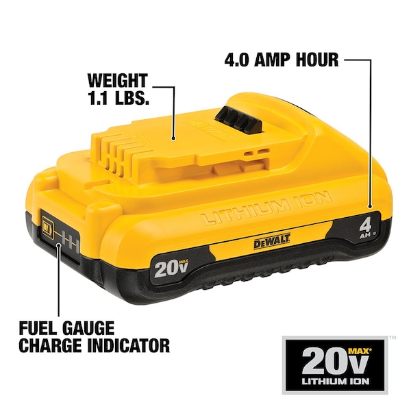 Dewalt Cordless Impact Wrench, 400 ft-lb, 3/8 in, Includes Battery (4 Ah) - DCF913B/DCB240