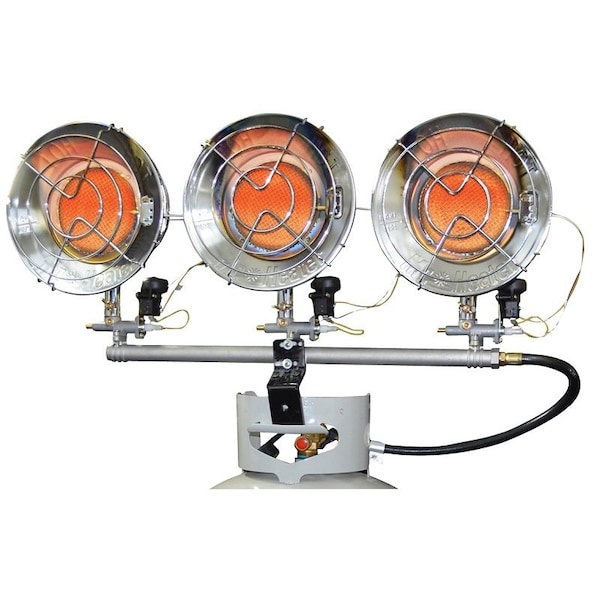 Mr. Heater /F273900 Triple Tank Top Heater, 20 lb Fuel Tank, Propane, 10000 to 45000 Btu, Silver - F242915