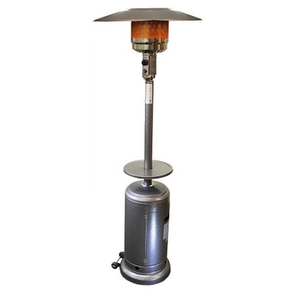 Sunheat Intl Tall Silver Hammered Patio Heater with Table - 9910001