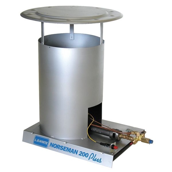L.B. White Portable Gas Floor Heater, Liquid Propane, Matchless Piezo, 200,000 BtuH, 18 in L - 900-320C