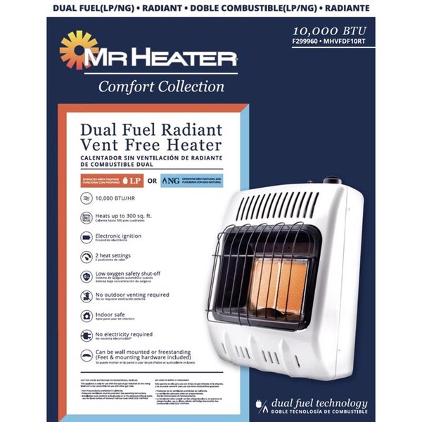 Mr. Heater Comfort Collection 10000 Btu/h 300 sq ft Radiant Natural Gas/Liquid Propane Heater - F299960
