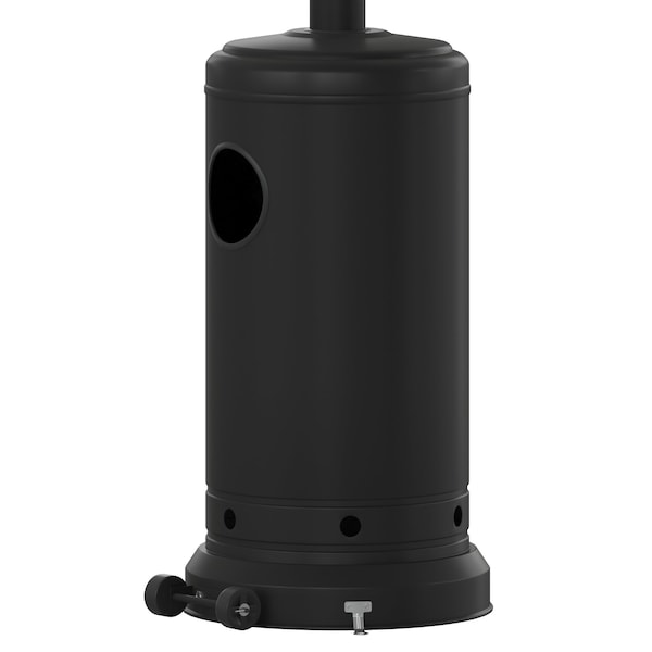 Flash Furniture Sol Patio Outdoor Heating-Black Stainless Steel 40,000 BTU Propane Heater w/Wheels, 7.5Ft Tall - NAN-HSS-AGH-BK-GG