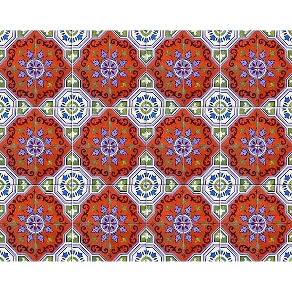 Homeroots 8 x 8 in. Sage Blue Terra Removable Peel & Stick Tiles - 400219