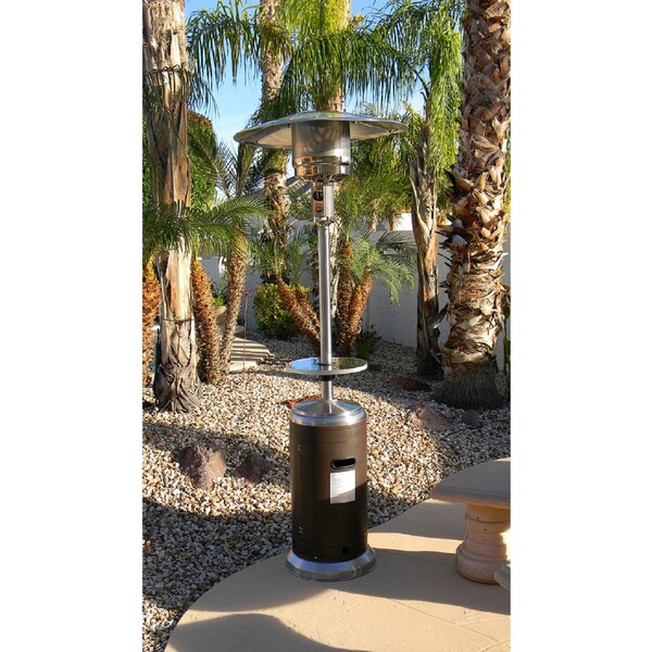 Hiland Outdoor Two-Toned Patio Heater in Stainless Steel and Hammered Bronze - HLDS01-SSHGT
