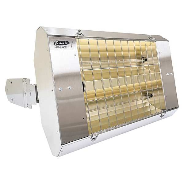 Fostoria Infrared Quartz Electric Heater, 1 Phase, Stainless Steel, 240V AC - H-30-222-THSS