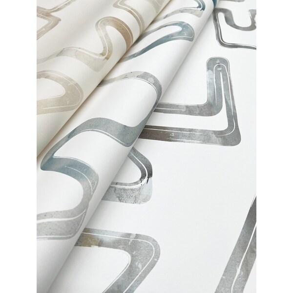 York Wallcoverings Abstract Aura Blue Smoke Wallpaper - AG2055