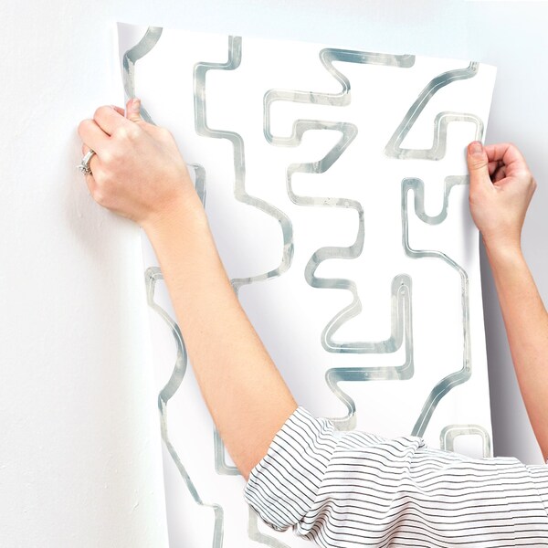 York Wallcoverings Abstract Aura Blue Smoke Wallpaper - AG2055
