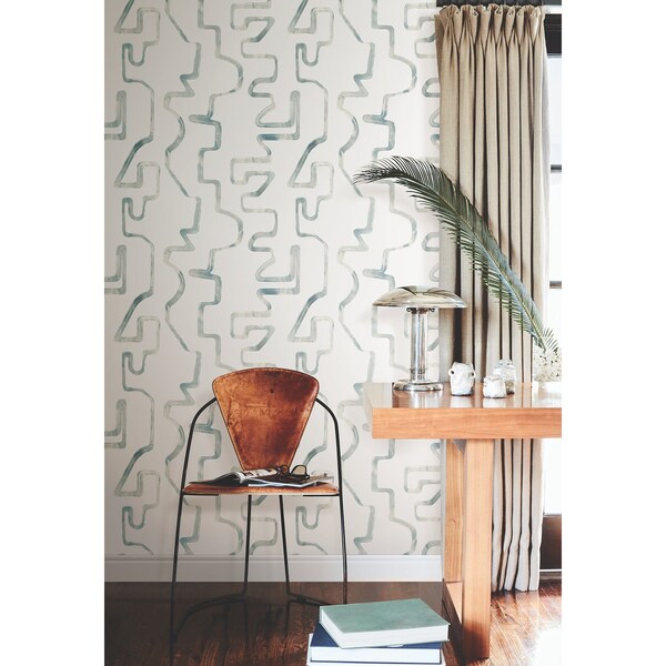 York Wallcoverings Abstract Aura Blue Smoke Wallpaper - AG2055