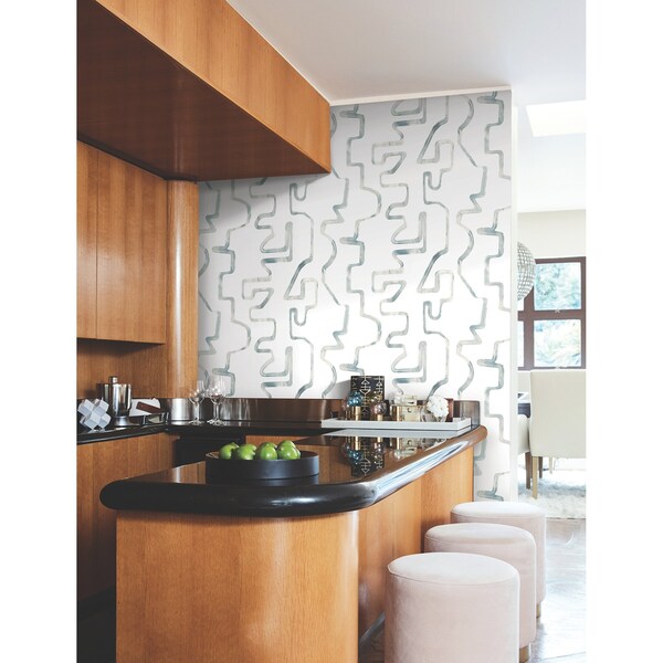 York Wallcoverings Abstract Aura Blue Smoke Wallpaper - AG2055