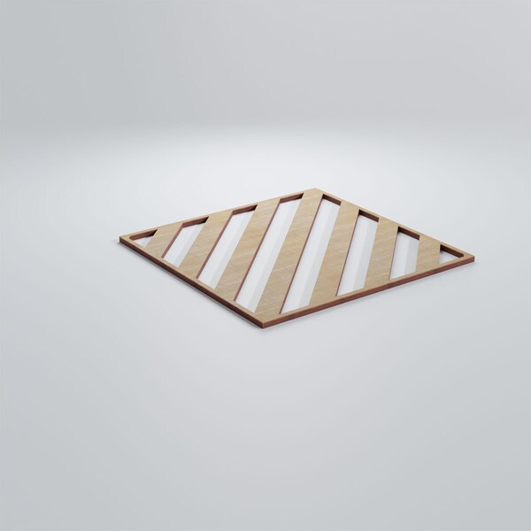 Ekena Millwork Medium Rothwell Decorative Fretwork Wood Wall Panels, Hickory, 15 3/8"W x 15 3/8"H x 3/8"T - WALW16X16X0375RTWHI