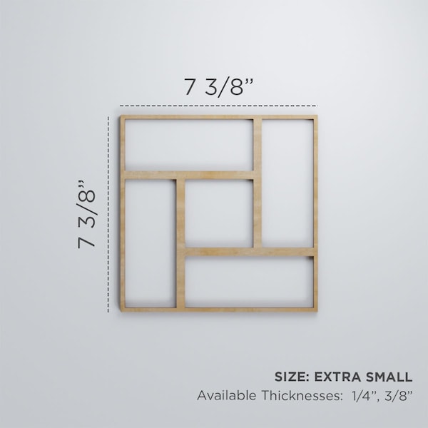 Ekena Millwork Extra Small Sheffield Decorative Fretwork Wood Wall Panels, Cherry, 7 3/8"W x 7 3/8"H x 3/8"T - WALW08X08X0375SHFCH