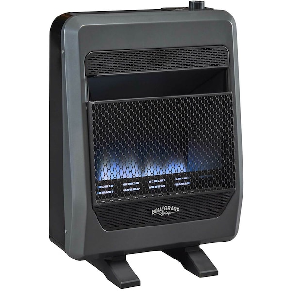 Bluegrass Living Propane Gas Vent Free Blue Flame Gas Space Heater With Blower And - B20TPB-BB