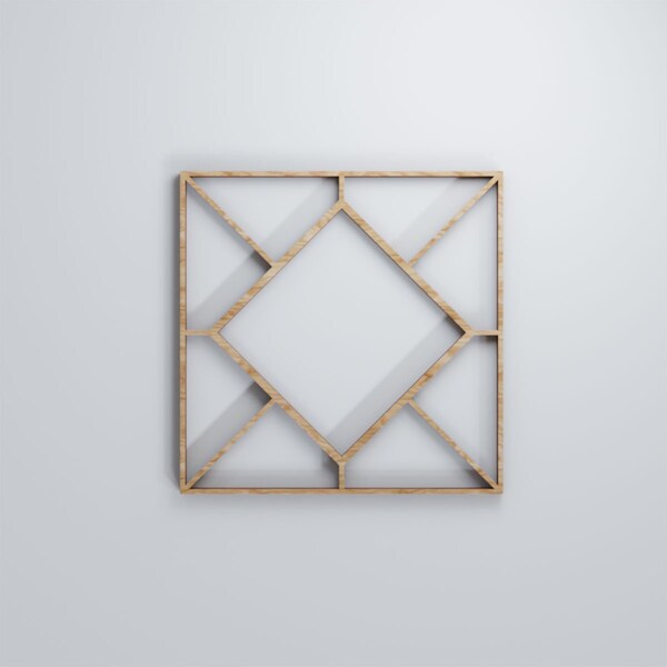 Ekena Millwork Extra Small Hudson Decorative Fretwork Wood Wall Panels, Red Oak, 7 3/8"W x 7 3/8"H x 3/8"T - WALW08X08X0375HSNRO