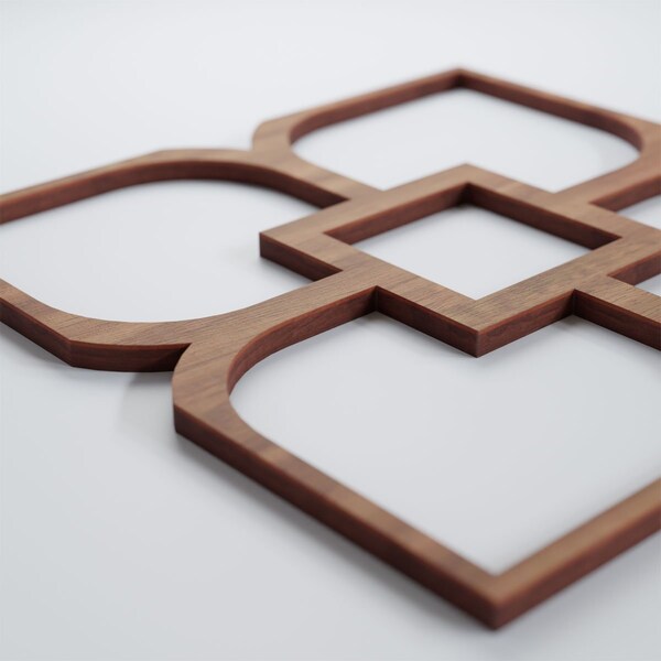 Ekena Millwork Small Olivia Decorative Fretwork Wood Wall Panels, Walnut, 11 3/8"W x 11 3/8"H x 3/8"T - WALW12X12X0375OLVWA