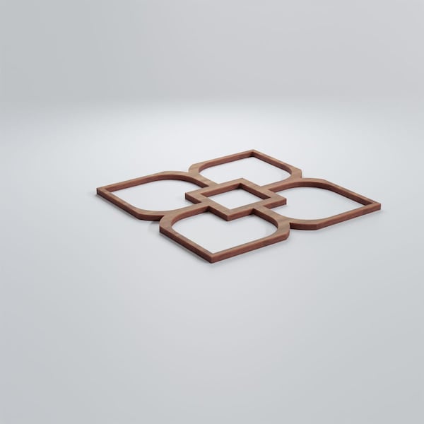 Ekena Millwork Small Olivia Decorative Fretwork Wood Wall Panels, Walnut, 11 3/8"W x 11 3/8"H x 3/8"T - WALW12X12X0375OLVWA