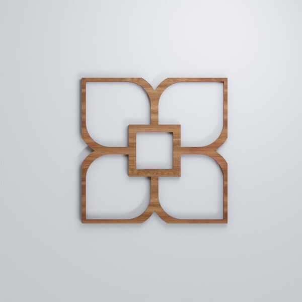 Ekena Millwork Small Olivia Decorative Fretwork Wood Wall Panels, Walnut, 11 3/8"W x 11 3/8"H x 3/8"T - WALW12X12X0375OLVWA
