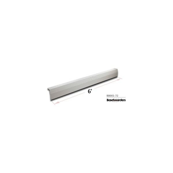 Buss General Partner Co Ltd Baseboarders Premium Series 6 ft Steel Easy Slip-on Baseboard Heater Cover, White - BB001-72-WHT