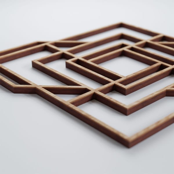 Ekena Millwork Small Norwood Decorative Fretwork Wood Wall Panels, Red Oak, 11 3/8"W x 11 3/8"H x 3/8"T - WALW12X12X0375NWDRO