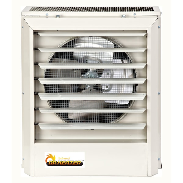 Dr Infrared Heater Fan Forced Electric Unit Heater, 3 Phase, 240V, 7.5kW/10kW, 9 in W - DR-P2100