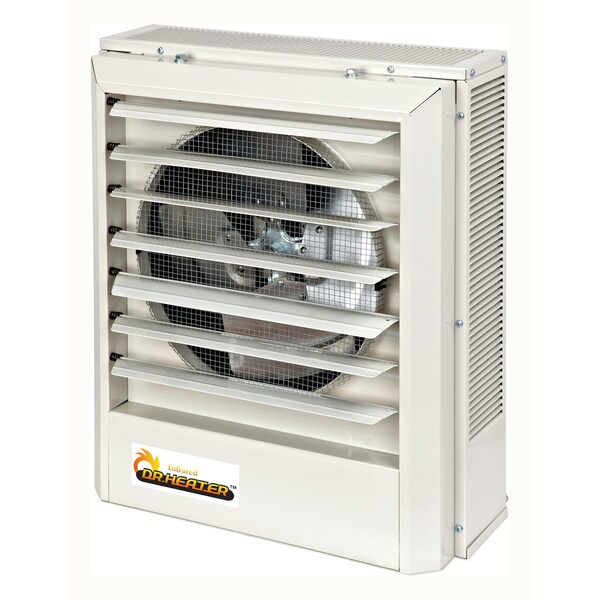 Dr Infrared Heater Fan Forced Electric Unit Heater, 3 Phase, 240V, 7.5kW/10kW, 9 in W - DR-P2100