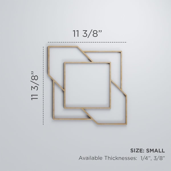 Ekena Millwork Small Monument Decorative Fretwork Wood Wall Panels, Hickory, 11 3/8"W x 11 3/8"H x 3/8"T - WALW12X12X0375MMTHI