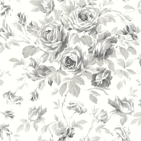 Manhattan Comfort Glendale Manon Charcoal Rose Stitch 33 ft L X 205 in W Wallpaper - BR4072-70026