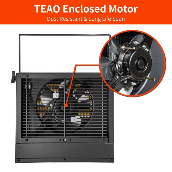 Edendirect 7500W Black Electric Garage Heater Micathermic Space Heater, Remote Control and 12 H Timer - HGD-75