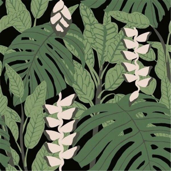 Roommates Roommates RMK11530RL 18 in. Bunaken Peel & Stick Wallpaper; Black - RMK11530RL