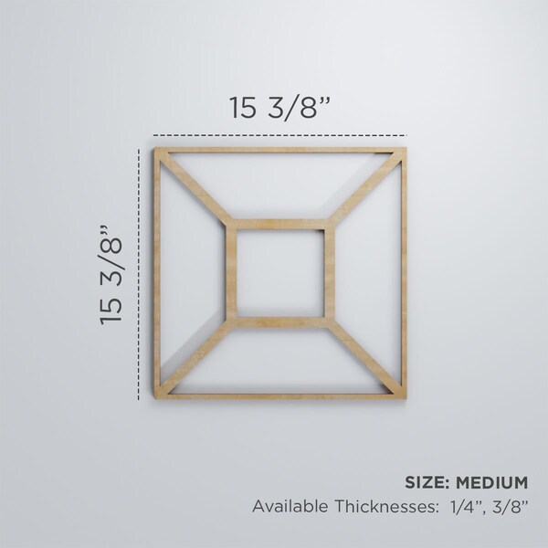 Ekena Millwork Medium Marion Decorative Fretwork Wood Wall Panels, Walnut, 15 3/8"W x 15 3/8"H x 3/8"T - WALW16X16X0375MARWA