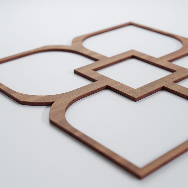 Ekena Millwork Large Olivia Decorative Fretwork Wood Wall Panels, Walnut, 23 3/8"W x 23 3/8"H x 3/8"T - WALW24X24X0375OLVWA