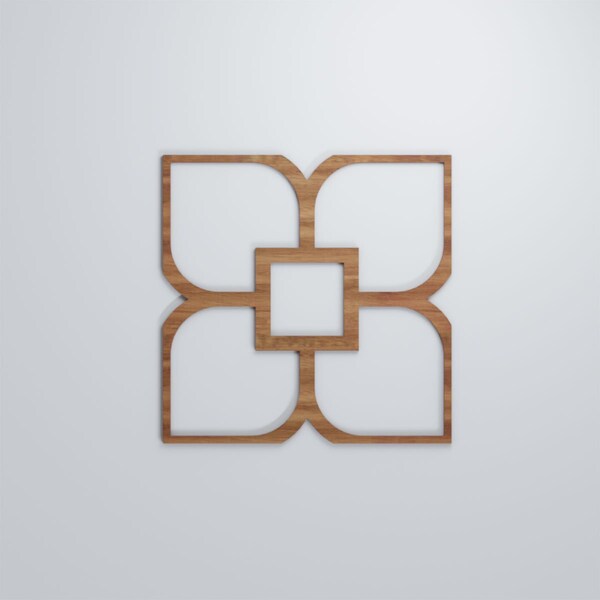 Ekena Millwork Large Olivia Decorative Fretwork Wood Wall Panels, Walnut, 23 3/8"W x 23 3/8"H x 3/8"T - WALW24X24X0375OLVWA