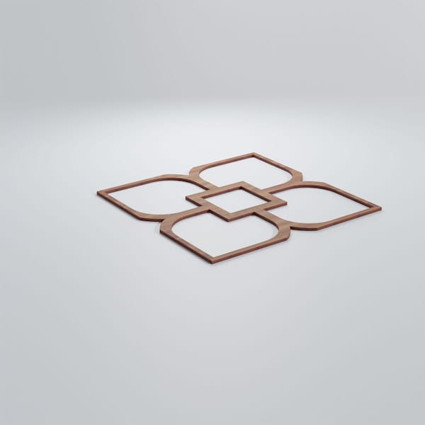 Ekena Millwork Large Olivia Decorative Fretwork Wood Wall Panels, Walnut, 23 3/8"W x 23 3/8"H x 3/8"T - WALW24X24X0375OLVWA