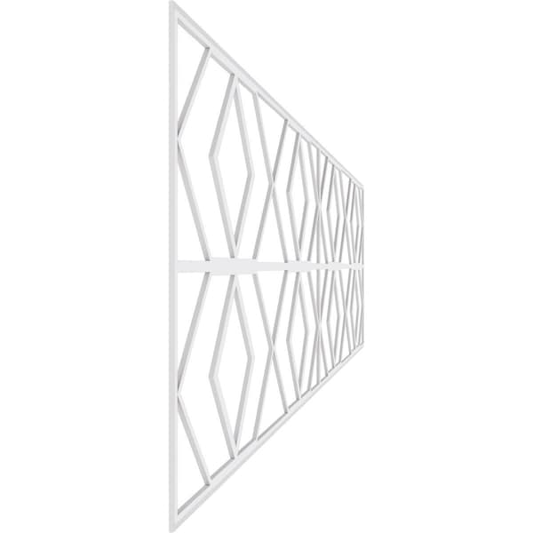 Ekena Millwork Set of Four Panels for 94 1/2"W x 32 1/4"H Hillrose Fretwork Wainscot Wall Paneling - WPKP16X01X47HRE