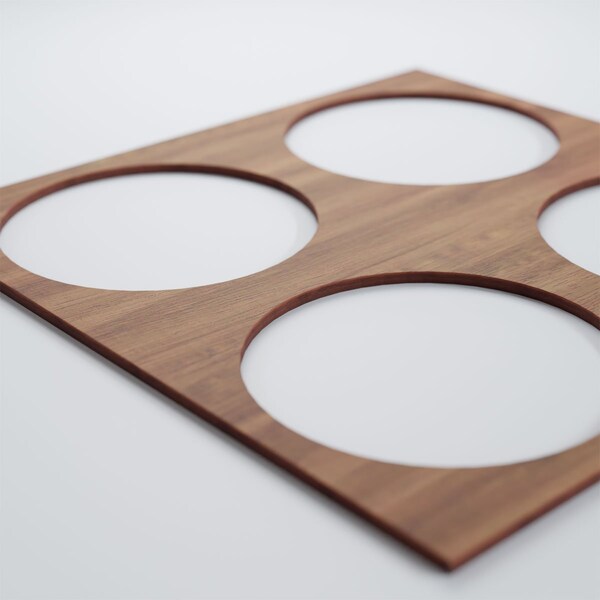 Ekena Millwork Large Wembley Decorative Fretwork Wood Wall Panels, Walnut, 23 3/8"W x 23 3/8"H x 3/8"T - WALW24X24X0375WEMWA