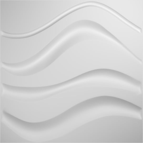 Ekena Millwork 19 5/8in. W x 19 5/8in. H Wave EnduraWall Decorative 3D Wall Panel Covers, Total 32.1 Sq. Ft., 12PK - WP20X20WVWH-CASE-12