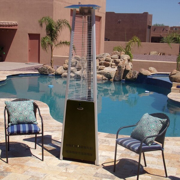 Hiland Commercial Glass Tube Patio Heater in Hammered Bronze - HLDS01-CGTHG