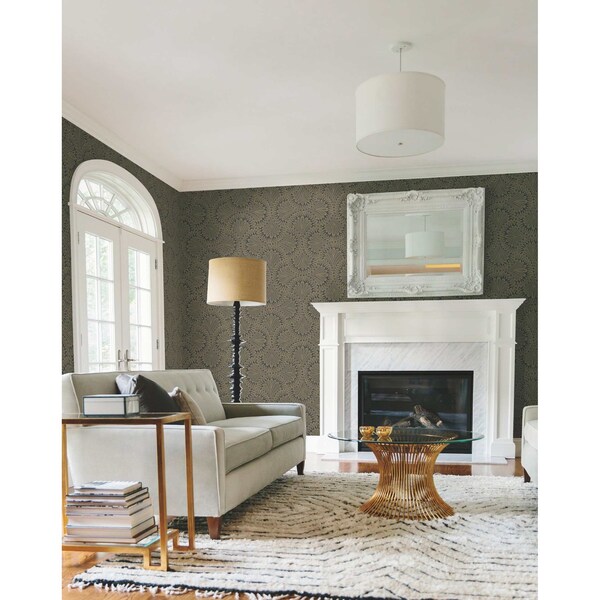 York Wallcoverings Cabaret Black Metallic Wallpaper - CA1501