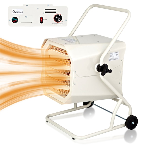 Dr Infrared Heater Hardwired 10000-Watt 240-Volt Garage Heater with Cart and Adjustable Thermostat - DR-910M