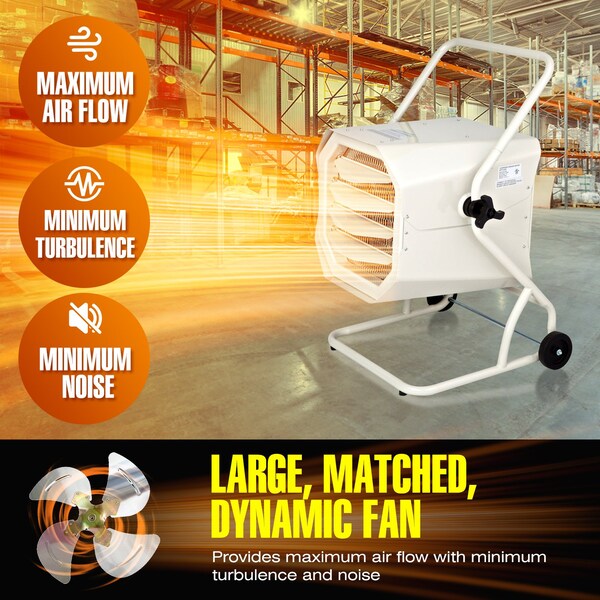 Dr Infrared Heater Hardwired 10000-Watt 240-Volt Garage Heater with Cart and Adjustable Thermostat - DR-910M