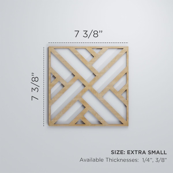 Ekena Millwork Extra Small Killeen Decorative Fretwork Wood Wall Panels, Red Oak, 7 3/8"W x 7 3/8"H x 3/8"T - WALW08X08X0375KLNRO