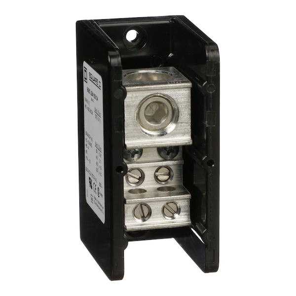 Bloque de distribución de energía Square D, Linergy, 1 polo, 1 línea, 4 cargas, 335A de cobre, 270A de aluminio, 600V - 9080LBA163104