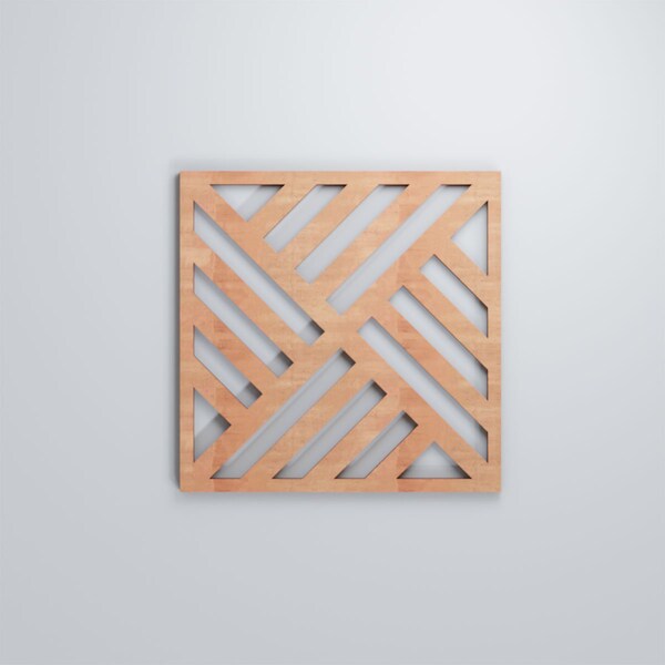 Ekena Millwork Small Allen Decorative Fretwork Wood Wall Panels, Cherry, 11 3/8"W x 11 3/8"H x 3/8"T - WALW12X12X0375ALLCH