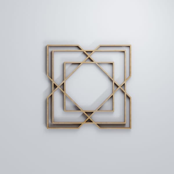 Ekena Millwork Extra Small Lakewood Decorative Fretwork Wood Wall Panels, Hickory, 7 3/8"W x 7 3/8"H x 3/8"T - WALW08X08X0375LWDHI