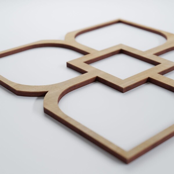Ekena Millwork Medium Olivia Decorative Fretwork Wood Wall Panels, Hickory, 15 3/8"W x 15 3/8"H x 3/8"T - WALW16X16X0375OLVHI