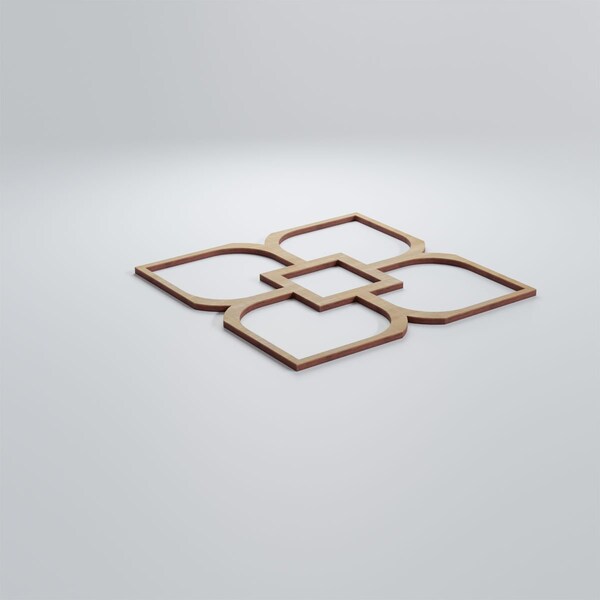 Ekena Millwork Medium Olivia Decorative Fretwork Wood Wall Panels, Hickory, 15 3/8"W x 15 3/8"H x 3/8"T - WALW16X16X0375OLVHI