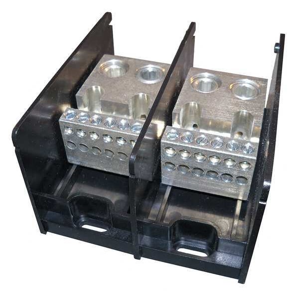 Bloque de distribución de energía Mersen, 760A, 2 Polos, 4 AWG-500 MCM, 600V - MPDB69112