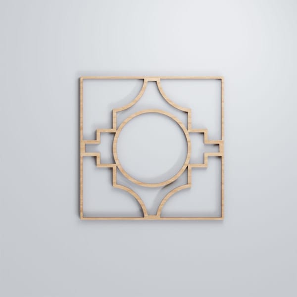 Ekena Millwork Small Gypsum Decorative Fretwork Wood Wall Panels, Alder, 11 3/8"W x 11 3/8"H x 3/8"T - WALW12X12X0375GYPAL