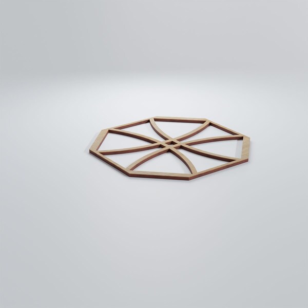 Ekena Millwork Medium Haswell Decorative Fretwork Wood Wall Panels, Hickory, 15 3/8"W x 15 3/8"H x 3/8"T - WALW16X16X0375HWLHI