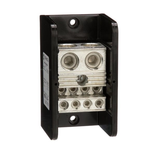 Bloque de distribución de energía Square D, Linergy, 1 polo, 2 líneas, 8 cargas, 760A de Cobre, 620A de Aluminio, 600V - 9080LBA165208.